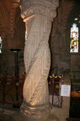 Photograph of The  Apprentice Pillar which is found in Rosslyn Chapel, Roslin, Scotland. Made famous in Dan Brown's novel The Da Vinci Code.