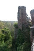 The remains of Rosslyn Castle standing above Rosslyn Glen, Roslin, Scotland.  Seen in the Tom Hanks movie of Dan Brown's The Da Vinci Code