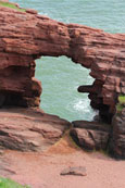 A "window" in the Red Cliffs at Arbroath, Angus, Scotland