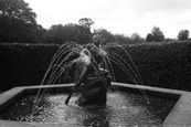 The Fountain in the centre of the maze in the grounds of Scone Palace, Scone, Perthshire, Scotland