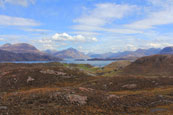 Eilean-a'Chaoil where Loch Sheildaig meets Upper Loch Torridon with the Torridon Mountains in the background, Wester Ross, Scotland