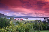 Looking out from Strath over Gairloch Bay towards Gairloch, Wester Ross, Scotland