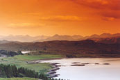 The Torridons looking over from Loch Thurnaig, a continuation of Loch Ewe, Wester Ross, Scotland