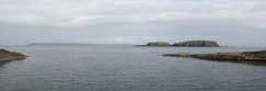 Balintoy Bay, County Antrim, Northern Ireland with Rathlin Island in the distance