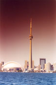 CN Tower and Skydome in Toronto, Ontario, Canada