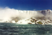 Niagara Falls on the border between Canada and USA