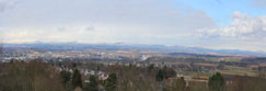 Looking north over Perth and the valley of the River Tay, from Kinnoull Hill, Perth, Perthshire, Scotland