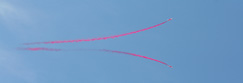 The Red Arrows, the RAF Aerobatic Display Team in action at an airshow.