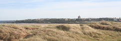 St Andrews - The Home Of Golf- taken from the dunes beside The Old Course at St Andrews, St Andrews, in The Kingdom of Fife, Scotland