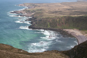 The beach and headland at Camas Mor near to Rua Reidh Lighthouse, Melvaig, Wester Ross, Scotland