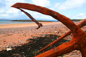 The old Fishing Station on the beach at Redpoint South, near Badachro, Wester Ross, Scotland