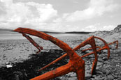 Anchors on the beach at Redpoint South near Badachro, Wester Ross, Scotland