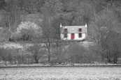 Cailness, the gamekeepers cottage of the shore of Loch Lomond, Argyll, Scotland