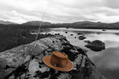 A quiet days fishing on Loch Boor near Gairloch, Wester Ross, Scotland