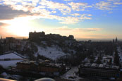 Winter afternoon sunset on Edinburgh Castle, Edinburgh, Scotland
