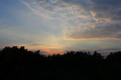 Sunset over the the hills surrounding Perth, Perthshire, Scotland