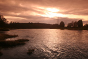 Sunset at Waulkmill Ferry on the River Tay near to Stormontfield, Perthshire, Scotland